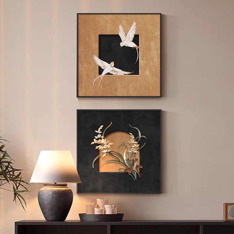 Retro Art Living Room Wall Decoration Painting French Middle Ancient Bedroom Study Desk Painting Square Mural Porch Hanging Painting