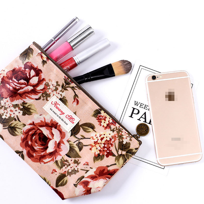 New Cosmetic Bag Korean-style Portable Waterproof Wash Bag Storage Bag Vintage Women's Large Flower Coin Purse New Cosmetic Bag Korean-style Portable Waterproof Wash Bag Storage Bag Vintage Women's Large Flower Coin Purse