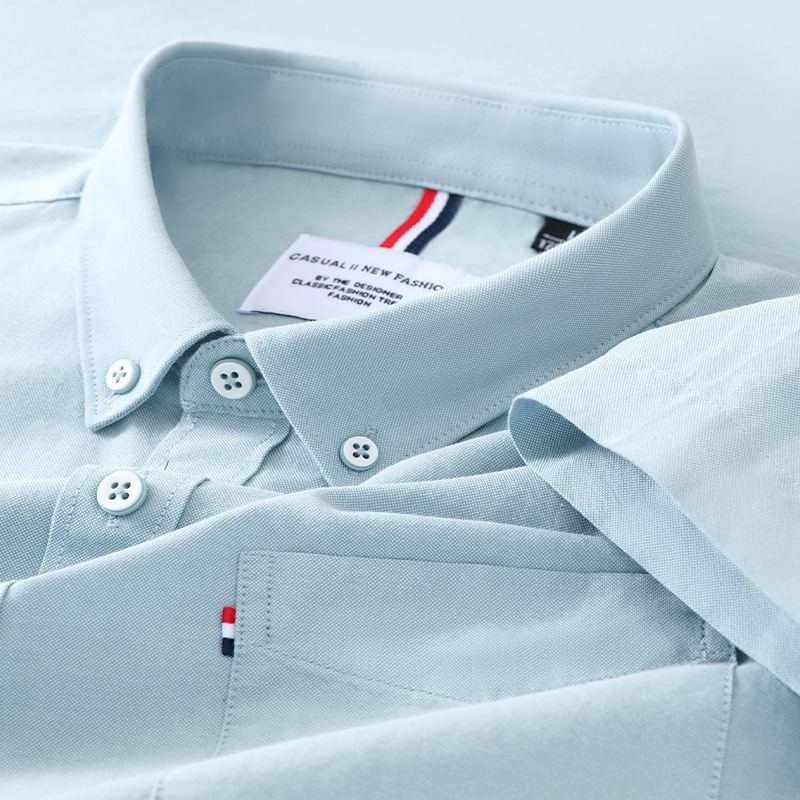 100 Cotton Shirt Men's Breathable Healthy Skin-friendly Comfortable Short-sleeved Shirt Oxford Simple All-match Business Men