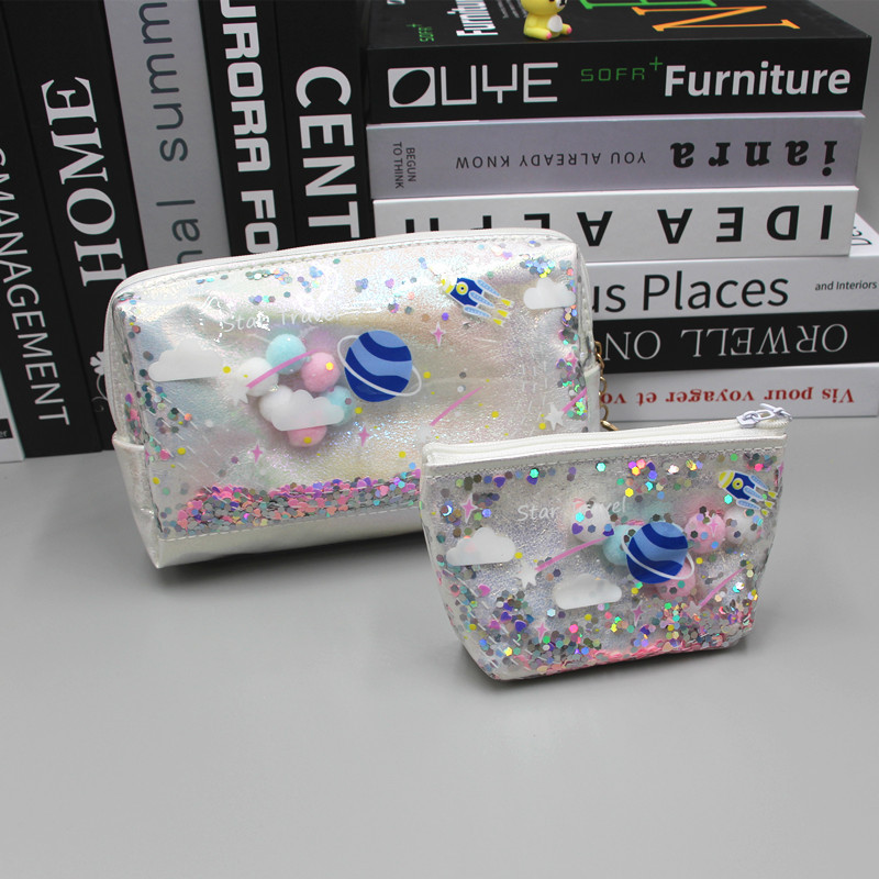 Brand capacious cosmetic bag