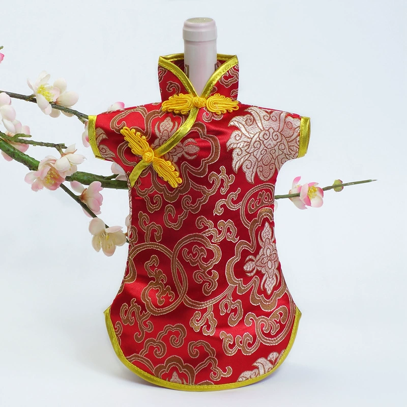 Китайская одежда винная бутылка набор чонсам ретро шелковый атлас