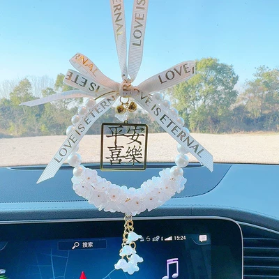 Car-mounted Internet Celebrity Crystal Flower Girl Car Crystal Pendant Goddess Decoration Car Safety Joy Pendant Jewelry (Other Automotive Interior Supplies) - white-valley-flower