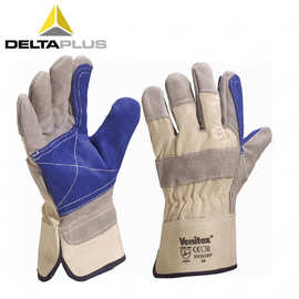 代尔塔204202牛皮加强型防护手套焊工电焊手套防热防穿刺耐磨手套