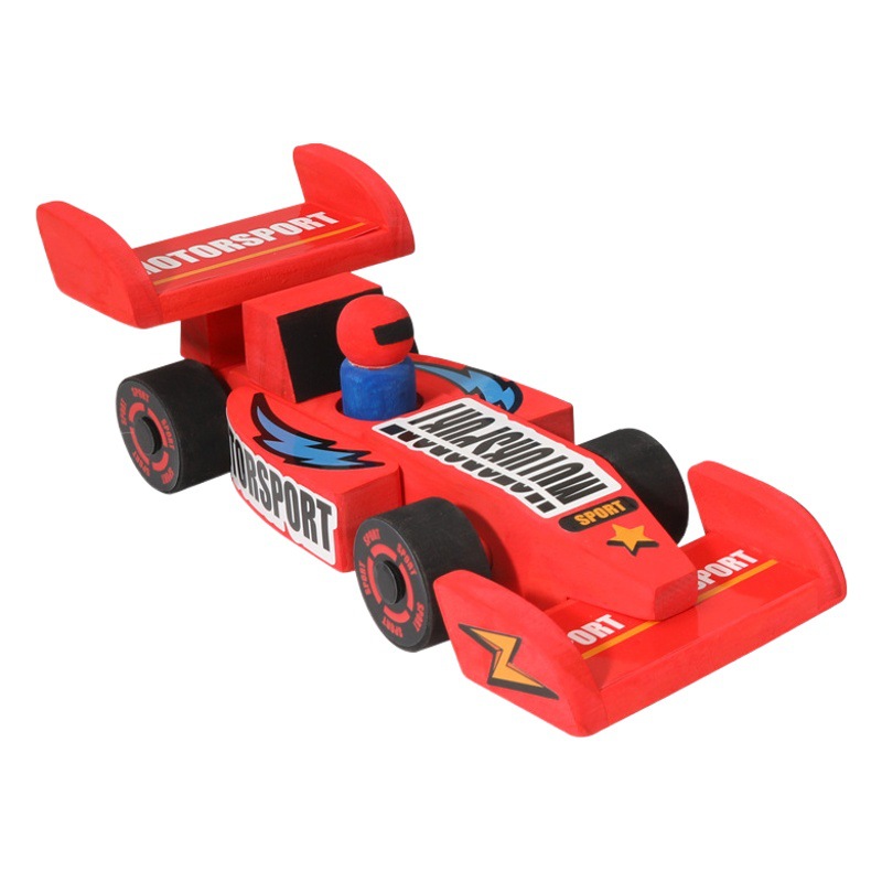 De los niños de madera DIY diversión graffiti carreras de madera maciza molde blanco color relleno graffiti madera carreras de coches de juguete