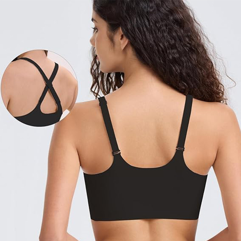 Transfronterizos para chaleco de cintura sin trazas cojín de pecho cintura cruzada ropa interior chaleco tipo bra deportivo sin anillo de acero comercio exterior
