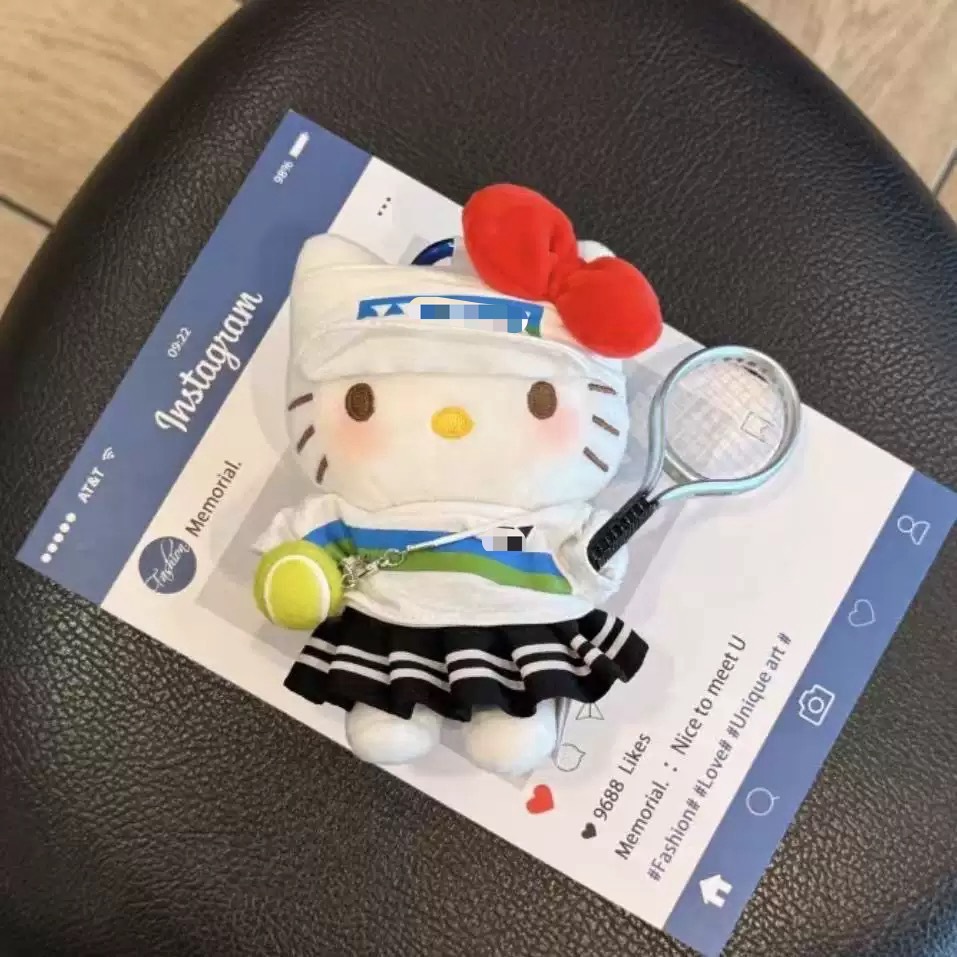 Genuino clásico KT Hello Kitty mochila bolso colgante dibujos animados lindo hellokitty llavero muñeca de felpa mujer