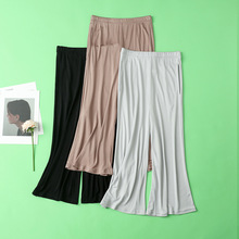 夏季真丝高腰重磅七分裤阔腿裤宽松大码休闲裤桑蚕丝裤女广场舞裤