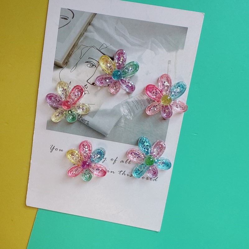 ファセットグラデーションスパンコール六弁花ジュエリーアクセサリー diy 樹脂アクセサリー diy 携帯電話ケースクリーム接着剤靴バックルアクセサリー|undefined