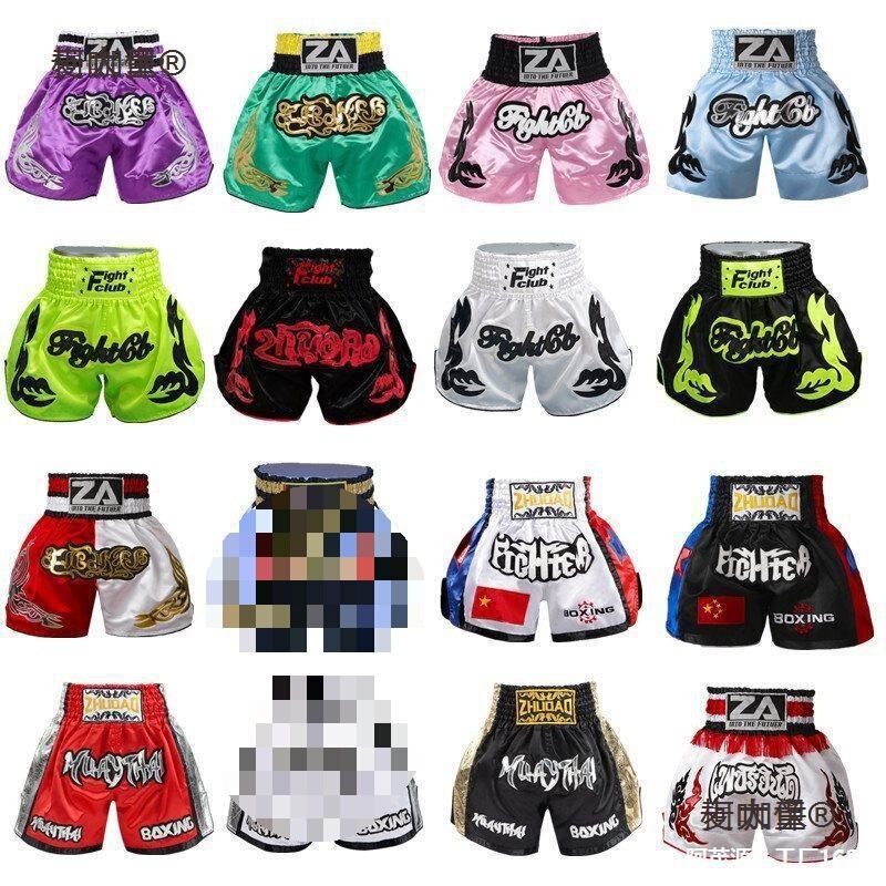 Muay Thai Shorts, Free Fighting Pants, Mixed Martial Arts Training Clothes, Boxing Pants for Adults and Children, Quanmai Taibao