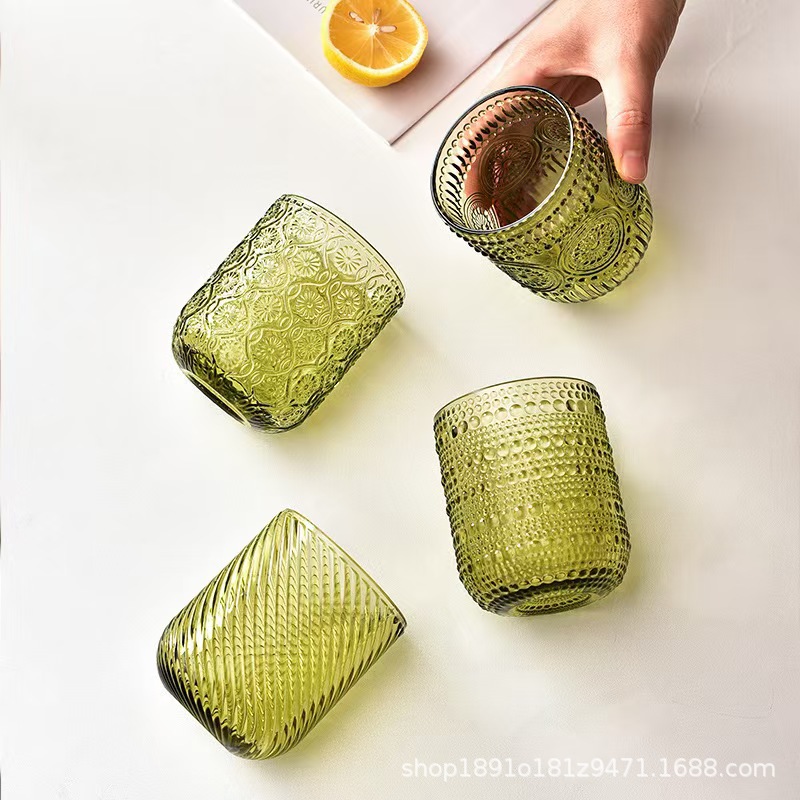 Nuevo retrógrado tallado alto taza de agua taza de vino taza de bebida creativa elegante casa hotel café utensilios de vino