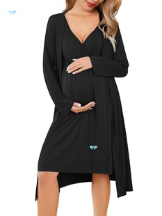Maternity Nursing Gown and Robe Set for Labor and Delivery Nursing
