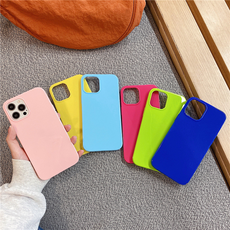 Étui de protection en gelée en matériau fluorescent, étui souple 7/8TPU adapté au téléphone iPhone 12 Apple 11_voghion.com