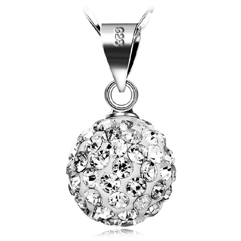 10g Weight Pendant Jewelry Making Type Rhinestones Inlay Material 1 Piece 925 Sterling Silver Rhinestones Round Pendant DIY Jewelry Accessories Pendant Necklace Necklace