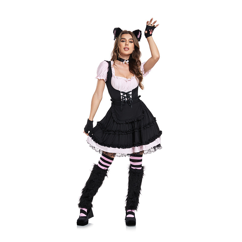 Halloween New Cute and Sweet Cat Girl Lolita Maid Costume Cos Uniform Party Party Dress up Costume