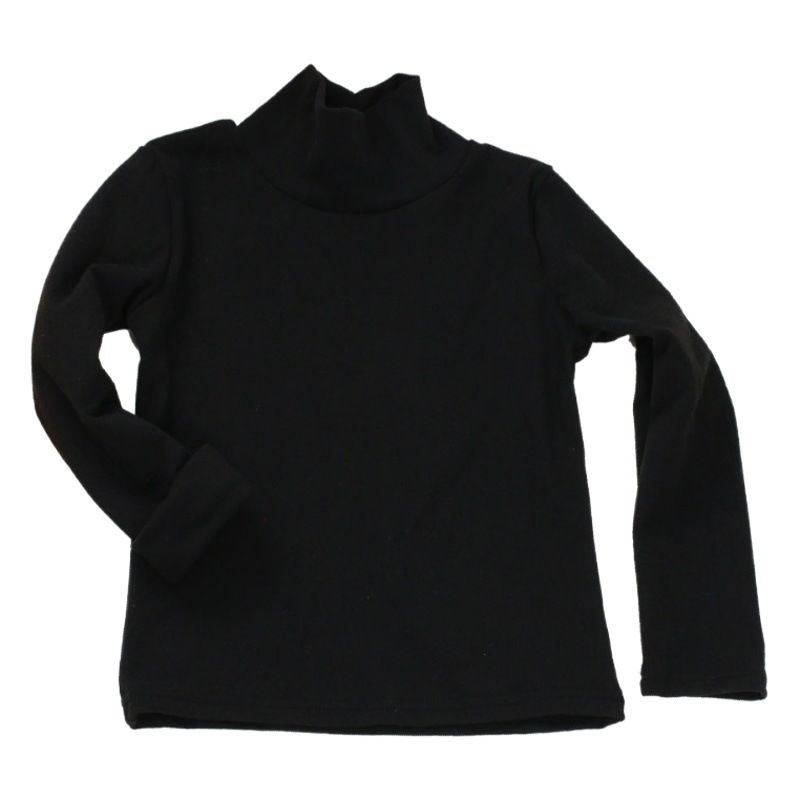 Otoño e invierno nuevo de terciopelo niños medio cuello alto camisa de fondo color sólido niños y niñas Bebé Ropa interior térmica entrega de una sola pieza