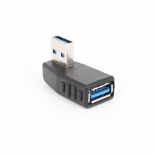 左弯USB公对母USB转接头3.0公转母90度侧弯头延长直角转换插头