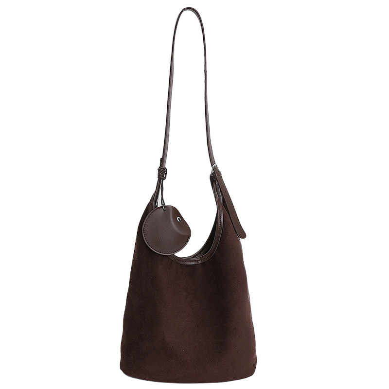 Bolsa de cubo retro transfronteriza para mujeres otoño y invierno 2025, nueva moda, bolso de hombro de moda, bolso de abrigo casual universal