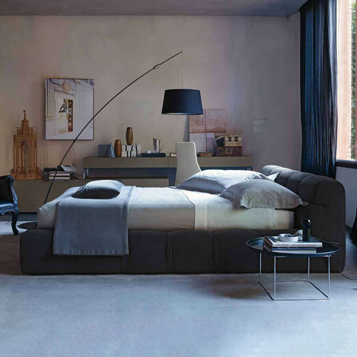 Italian wood bed, Italian minimalist bed, master bedroom tatami, fabric princess bed, frosted technology fabric, double bed