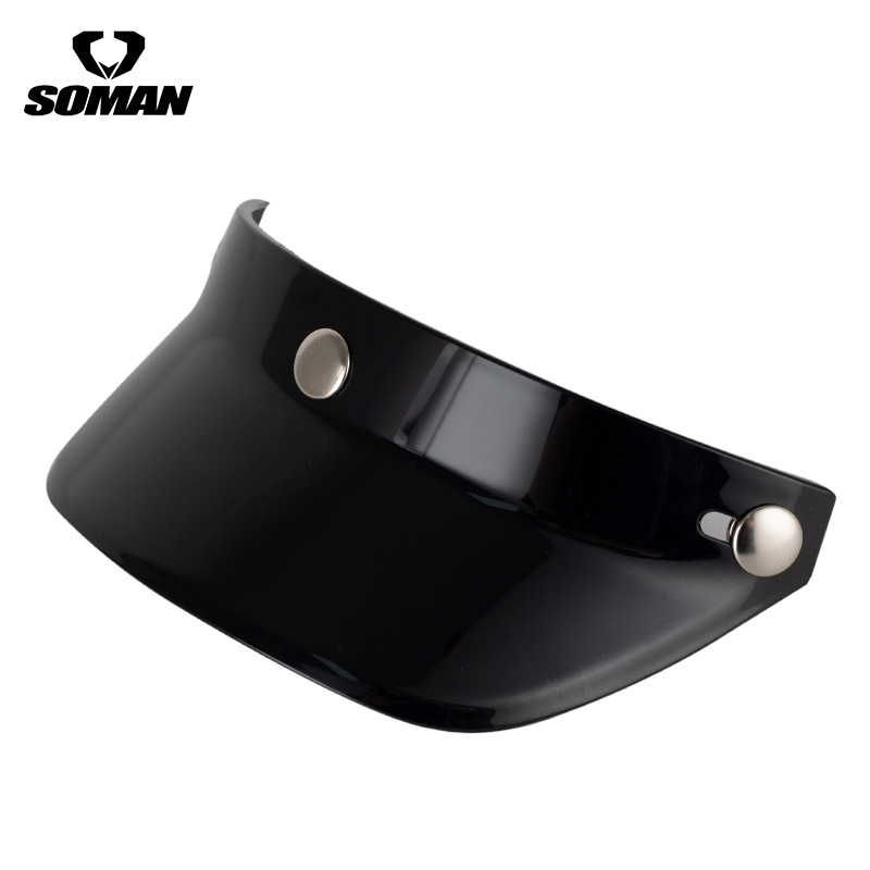 Casco de motocicleta casco vintage Borde de tres botones casco de motocicleta protección solar casco pequeño cuerpo medio casco borde