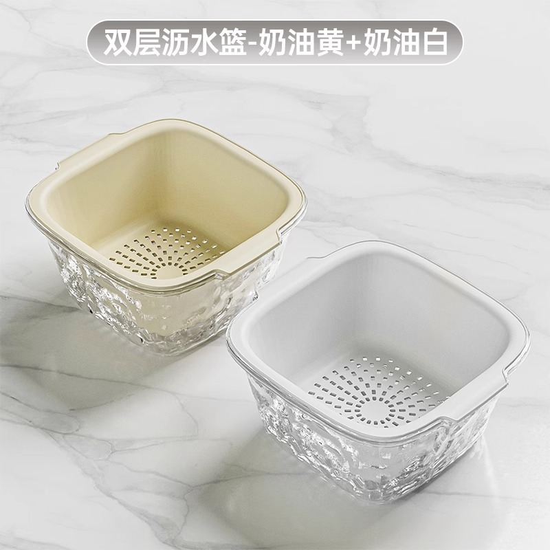 二層の厚みのあるドーパミン洗浄フルーツ排水バスケット家庭用新しいリビングルームの水バスケット絶妙で絶妙な小さなフルーツプレート|undefined