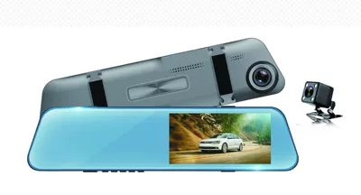 Starlight Night Vision Large Screen 2.5D Glass Front and Rear Dual Recording Reversing Image 1080P Rearview Mirror Recorder Dvr Car (Driving recorder) - black