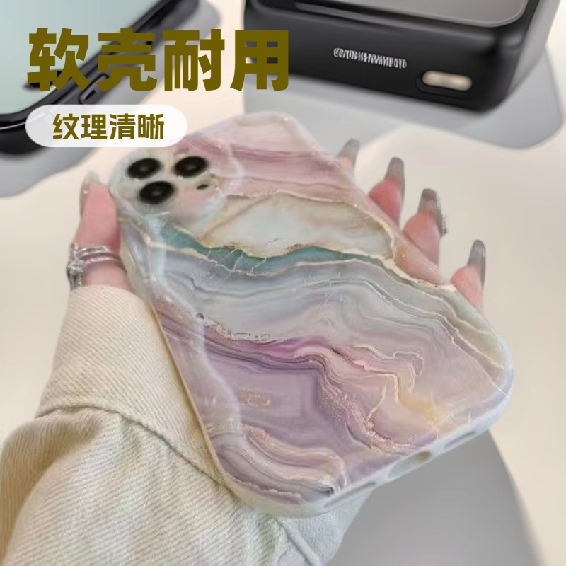 Patrón de mármol para Apple 16Promax funda para teléfono móvil Anti-caída iPhone15 Japón y Corea del Sur ins14/13 Europa y América 12