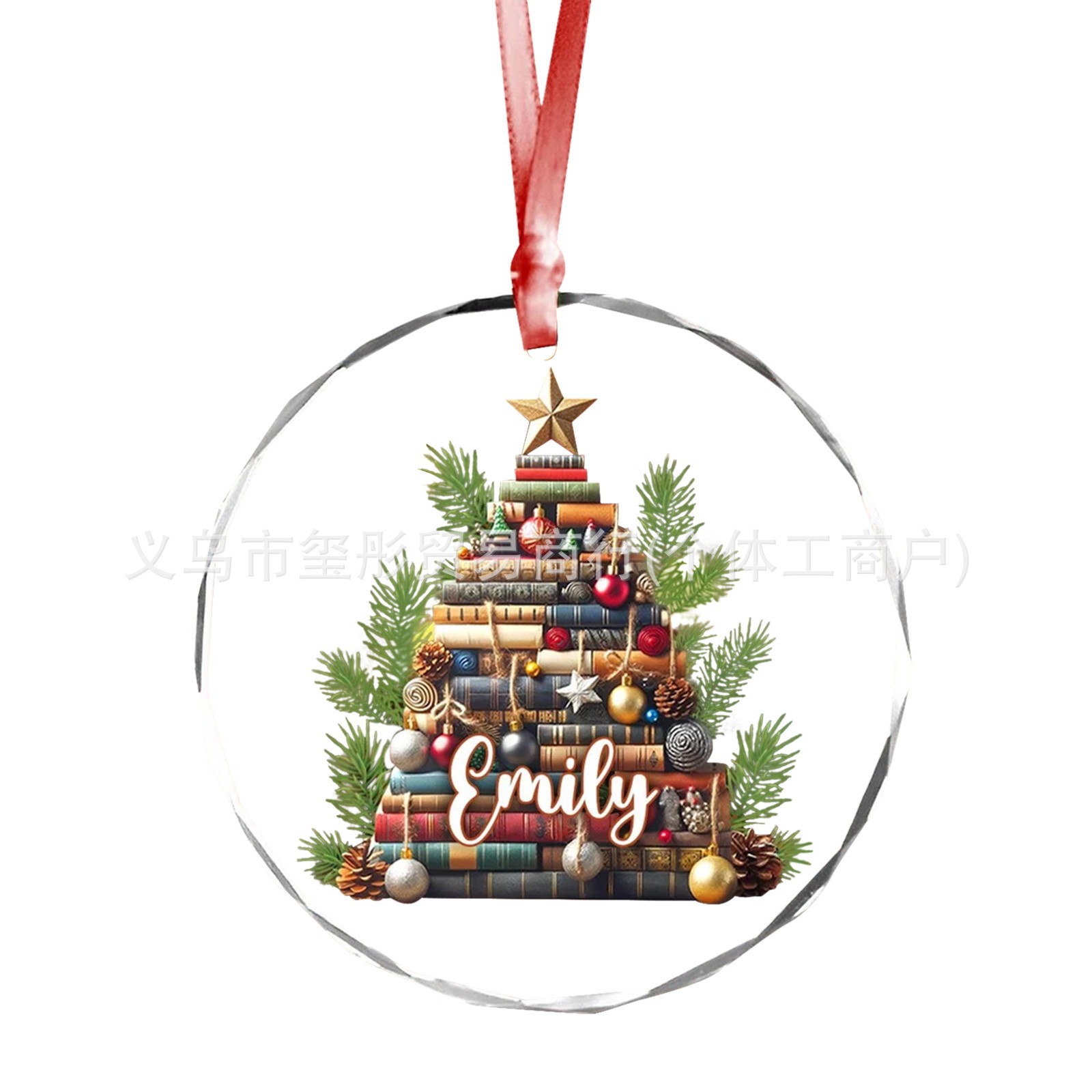 Nuevos colgantes de Navidad transfronterizos decoración del árbol de Navidad colgantes de automóviles colgantes de libros acrílicos planos