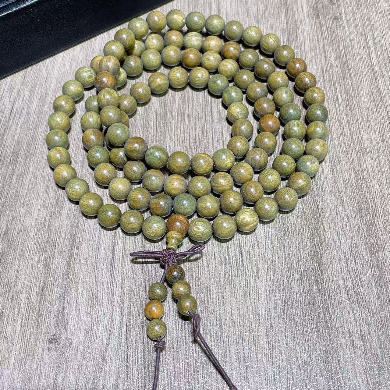 新款阿根廷绿檀木佛手链运转檀香木108颗男女士款民族风