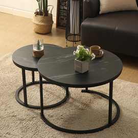 北美轻奢风迷你沙发边几小户型茶几简约现代小茶几组合圆形小桌子