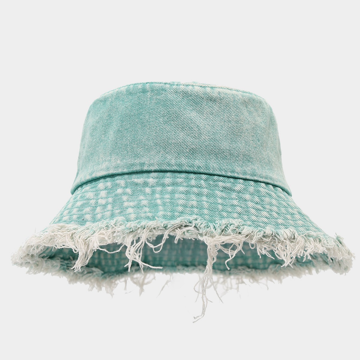 Marca de moda viejo sombrero de pescador de mezclilla sin filo moda de la calle de primavera y verano tablero de luz lavada sombrero de lavabo grande sombrero de mujer