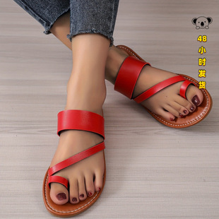 T 91521 Round Head Slip On Flat Sandals ��a�A�^��Ь