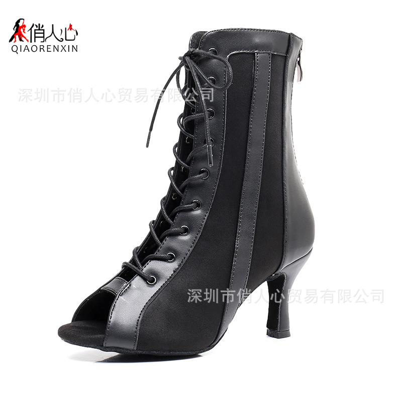 Foreign trade Selling Fish mouth dance Boots Bandage High-heeled Cool boots indoor Sir Steel pipe Dancing shoes Ballroom dancing salsa