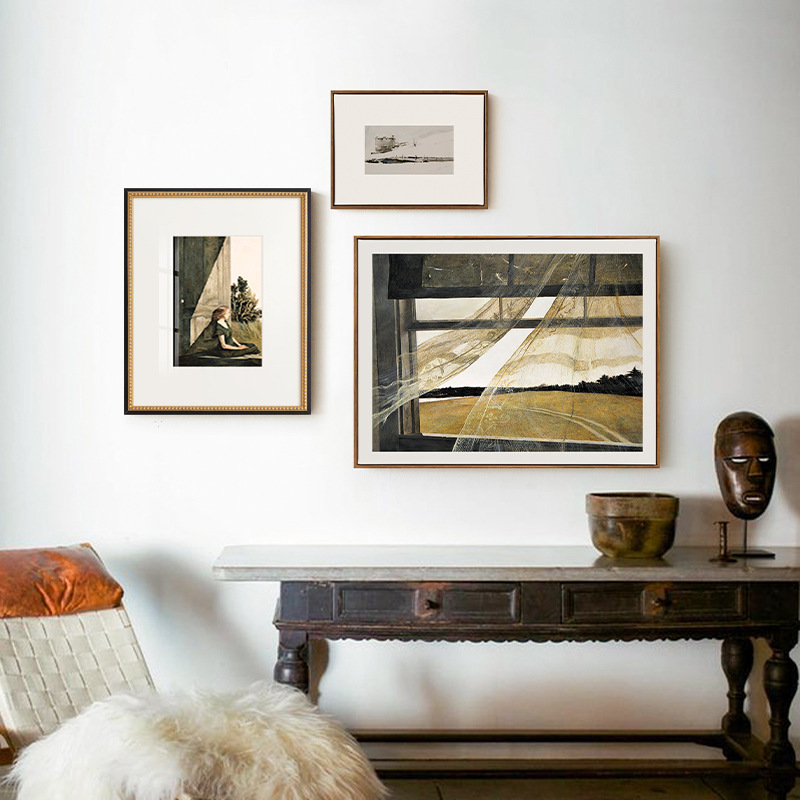 Andrew wise combination vintage hanging painting bedroom dining room wall mural living room sofa background light luxury decorative painting