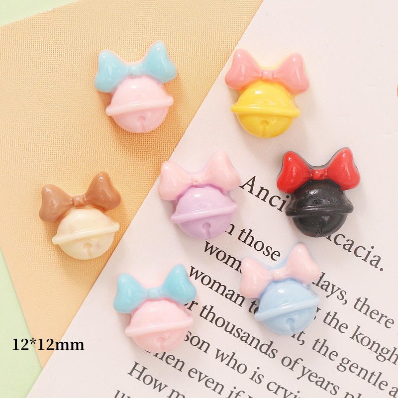 Bowknot Bell Mini Resin Accessories Nail Art Accessories Hairpin Mobile Phone Case DIY Clothing Toy Decoration Accessories