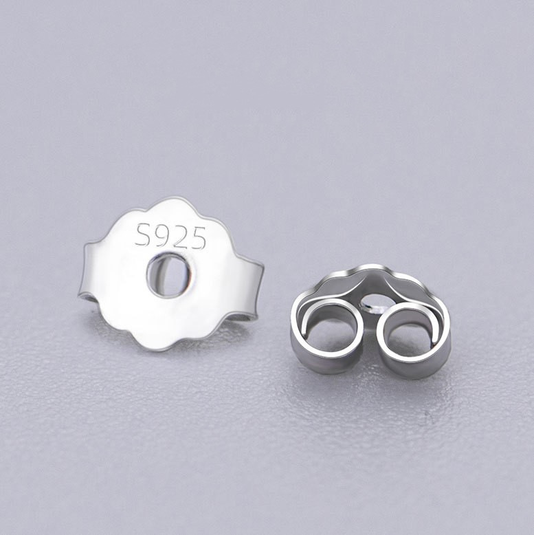 2g Weight Ear clip Jewelry Making Type 1 Pair 925 Sterling Silver Geometric Ear Clip Ear Nuts