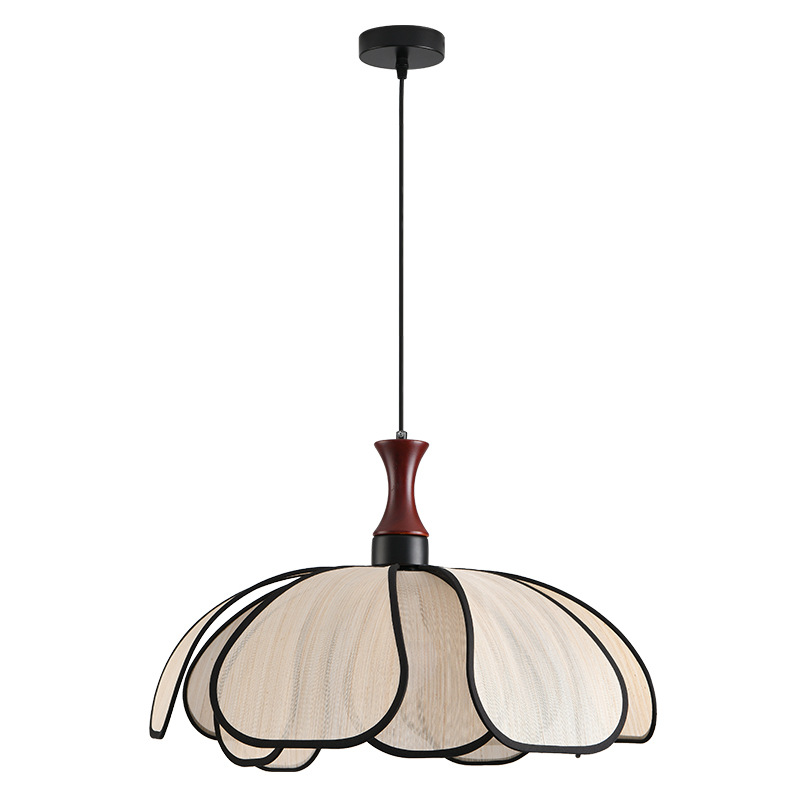 Nuevo estilo chino silencioso Zen sala de té lámparas de restaurante personalidad creativa estilo francés medieval crema de viento trenzado lámpara de pétalos