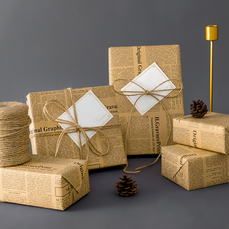 Papel de embalaje de regalos de San Valentín inglés retro papel de embalaje de regalo de cumpleaños de alta calidad papel de papel de papel de papel de papel