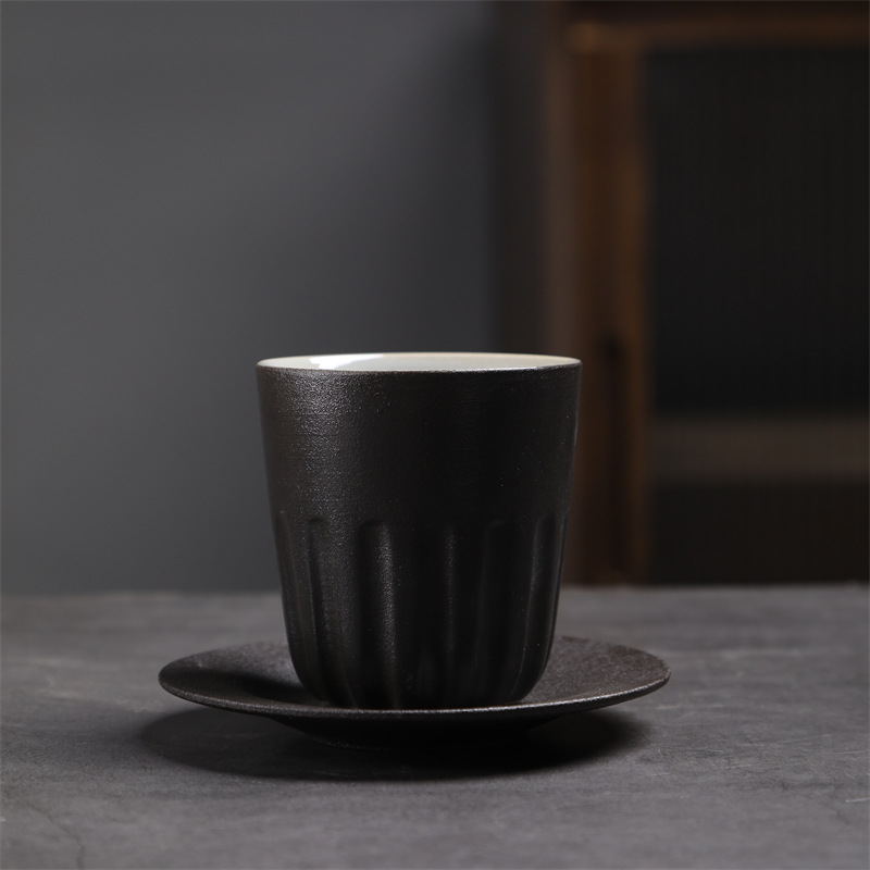 Estilo japonés vintage de cerámica taza de café y platillo traje creativo regalo taza de té de la tarde taza de café de gres