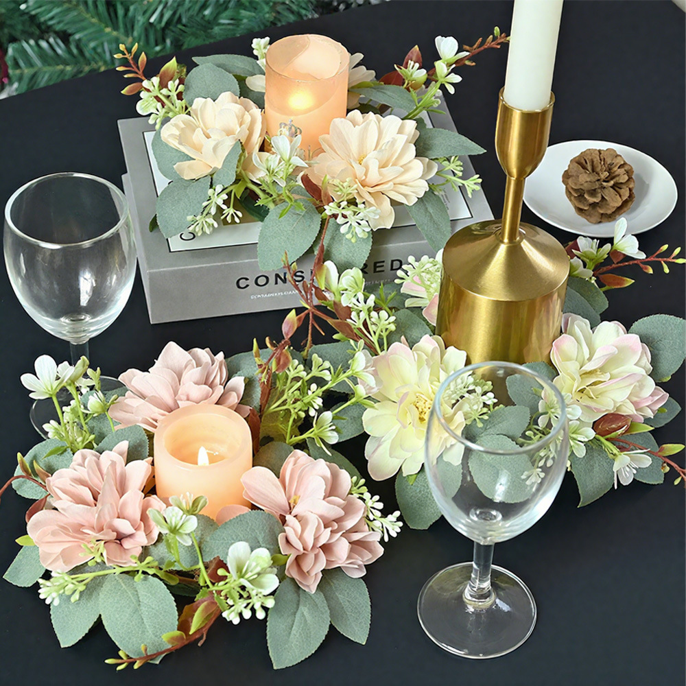 Simulación transfronteriza Dalian candelabro guirlandas Amazon explosión simulación guirlandas decoración de la mesa de comedor props de fotografía de boda