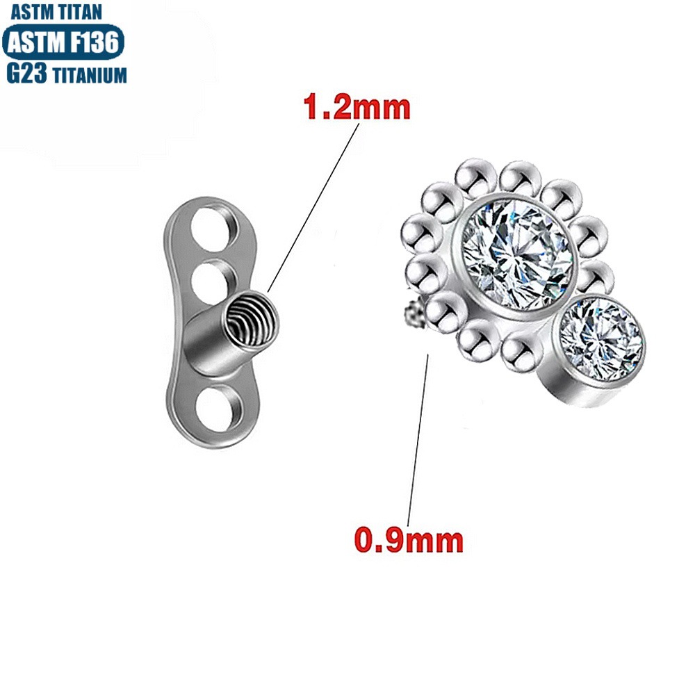 16G labret stud size and finish detail