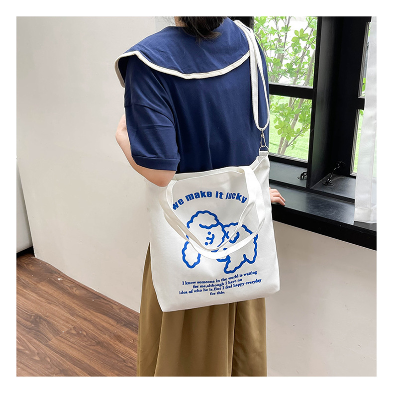 New fashionable and cute canvas bag, simple and large-capacity tote bag, casual and versatile single-shoulder crossbody bag, Douyin consignment undefined