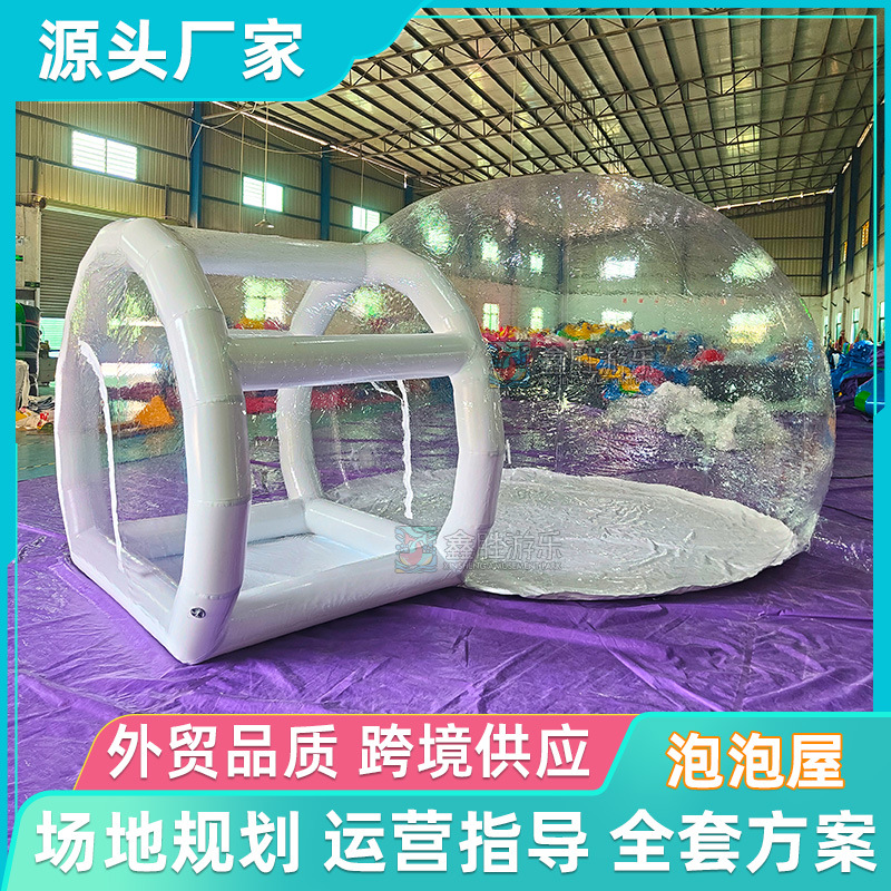 Casa de burbujas inflable Tienda de campaña inflable Red Red Casa de burbujas transparente Tienda de cielo estrellado Área escénica Camping al aire libre Casa de familia