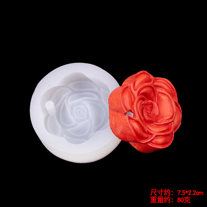 Rose forma simple molde de silicona con agujeros creativo para hornear accesorios bricolaje epoxi llavero yeso