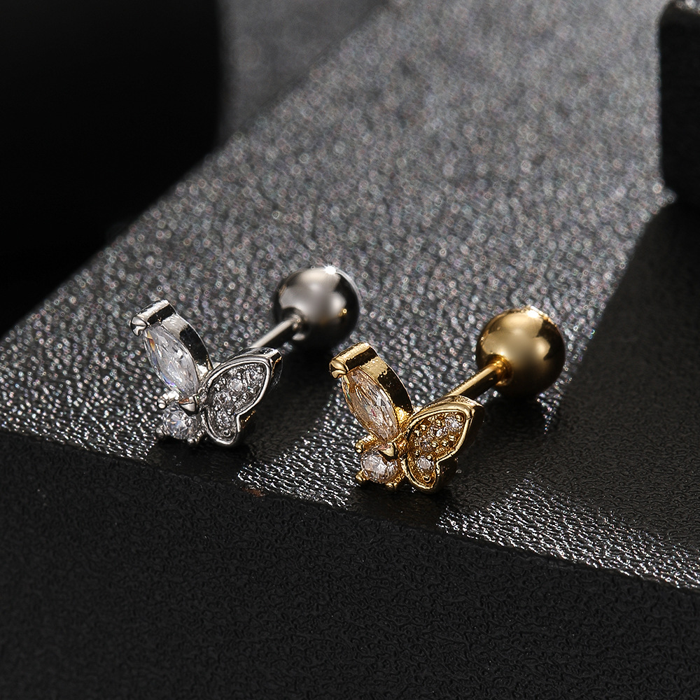 Pointed titanium steel lip stud product view