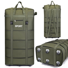 Cross-border air checked bag folding work luggage bag large capacity extra large backpack storage bag luggage bag with pulleys