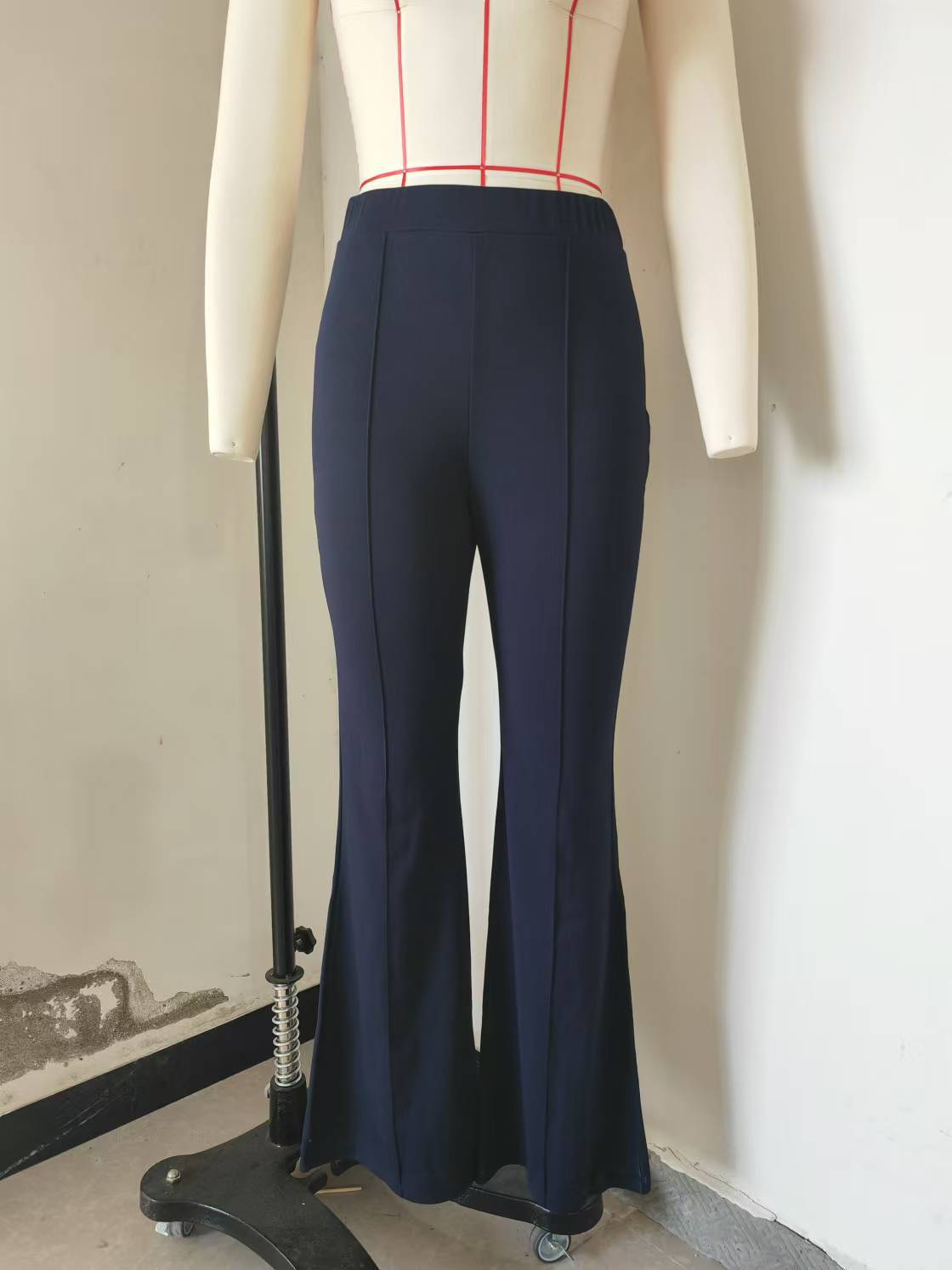 Women's High Waist Flared Bootcut Pants Tummy Control Stretchy Polyester Spandex Casual Work Pants Versatile Color Palette_ecoleips.com