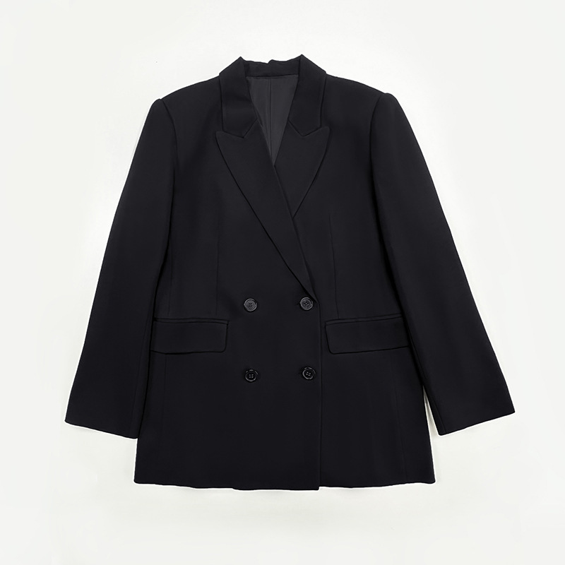 European and American niche retro double-breasted suit jacket light luxury fit cut fashionable commuter jacket item neutral European and American niche retro double-breasted suit jacket light luxury fit cut fashionable commuter jacket item neutral