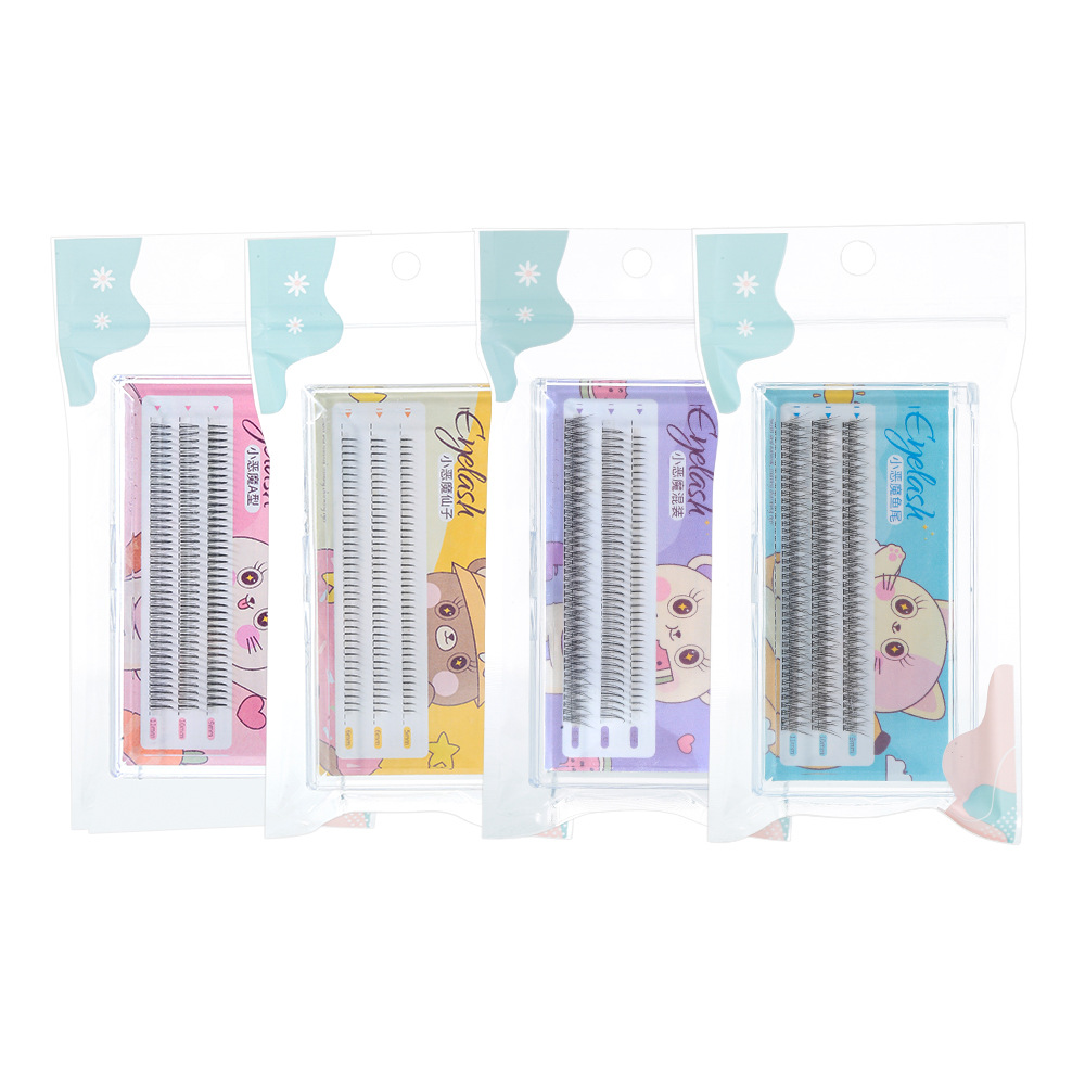 小红书爆款 小恶魔假睫毛 自然仙子毛下眼睫毛分段式嫁接假睫毛