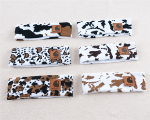 Cross-Border New Cow Pattern Sports Headband Winter Warm Headband Cow Pattern Printed Outdoor Leisure Headband