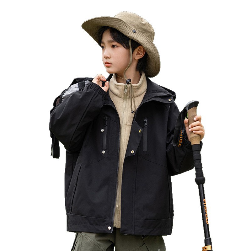 Primavera y otoño 3 - en - 1 chaqueta de asalto para niños de otoño impermeable chaqueta a prueba de viento para niñas de otoño y invierno chaqueta desmontable